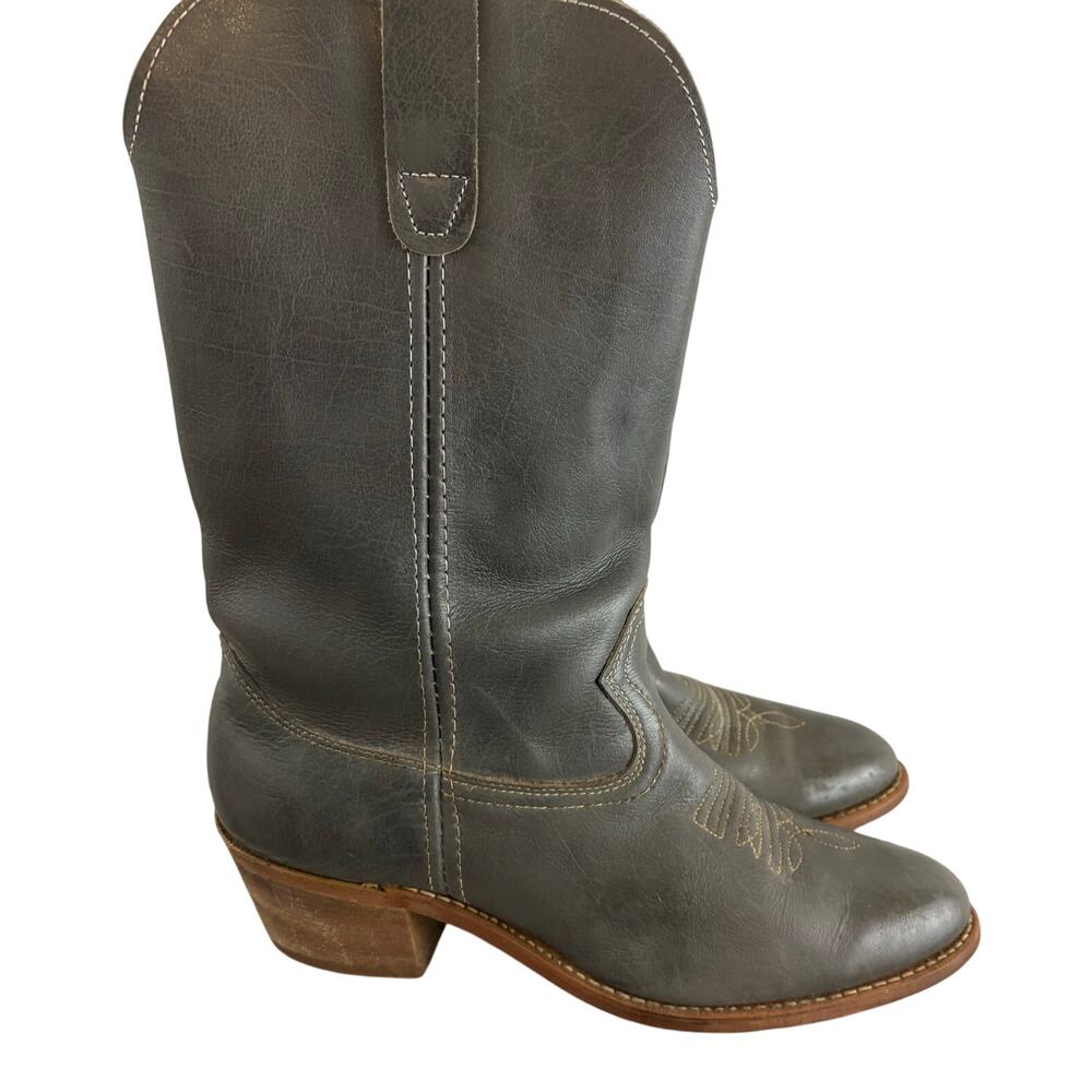 Landis Gray Leather Western Cowboy Boots Vintage Men's 9.5D ??